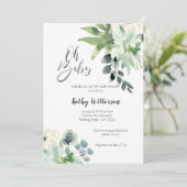 Baby shower moderne de verdure Invitation garçon (Debout devant)