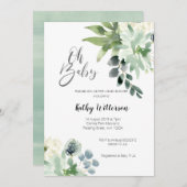 Baby shower moderne de verdure Invitation garçon (Devant / Derrière)