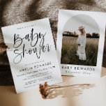 Baby shower moderne HARPER invitation<br><div class="desc">Cette invitation baby shower moderne comprend une belle police calligraphie   un côté arrière avec une option pour ajouter votre propre photo spéciale. Modifiez toutes les couleurs pour faire de cette invitation de baby shower minimaliste moderne à adapter à votre style personnel   les besoins de l'événement!</div>