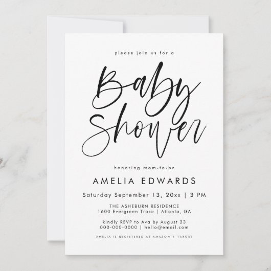 Baby shower moderne HARPER invitation (Devant)