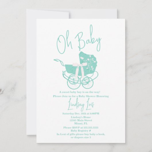Baby shower moderne Invitation neutre genre (Devant)