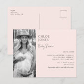 Baby shower moderne Maman Photo Blush Invitation (Devant / Derrière)