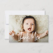 Baby shower moderne merci note photo (Devant)