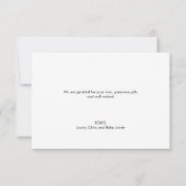 Baby shower moderne merci note photo (Dos)