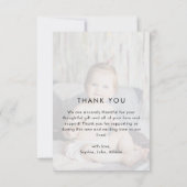 Baby shower moderne Merci une photo (Dos)