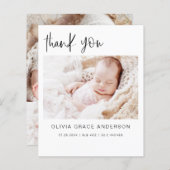 Baby shower Moderne Minimaliste Merci Cartes (Devant / Derrière)