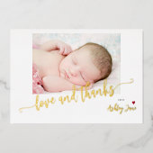 Baby shower moderne photo carte de remerciements f (Recto)
