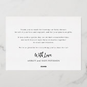 Baby shower moderne photo carte de remerciements f (Verso)