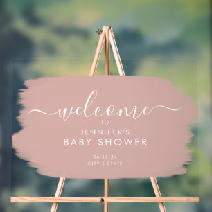 Baby shower moderne Welcome Paint White Blush
