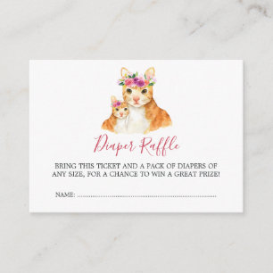 Baby shower Moeder En Baby Kat Luier Raffle Informatiekaartje