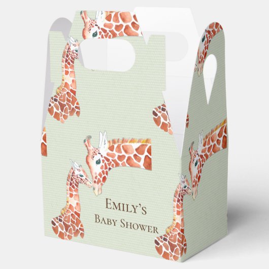 Baby shower moeder en kind Giraffe Bedankdoosjes (Geopend)
