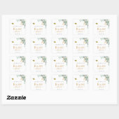 Baby shower moeder om eucaluptusscript te zijn vierkante sticker (Vel)