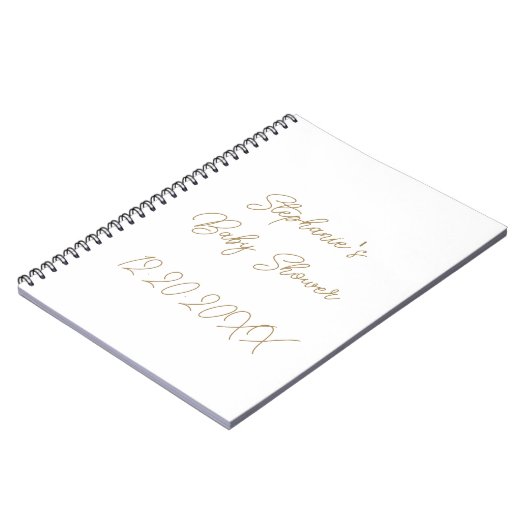Baby shower Monograms Elegant Gold Script Gast Notitieboek (Linkerzijde)