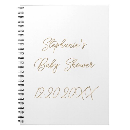 Baby shower Monograms Elegant Gold Script Gast Notitieboek (Voorkant)