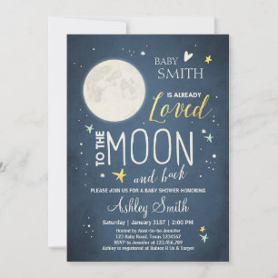 Baby shower Moon and Stars Space Galaxy Shower Kaart