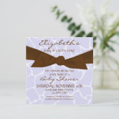 Baby shower Motif de Girafe Invitation avec Bow Br (Debout devant)