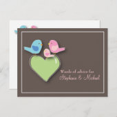 Baby shower Mots de conseil Carte bébé oiseau (Devant / Derrière)