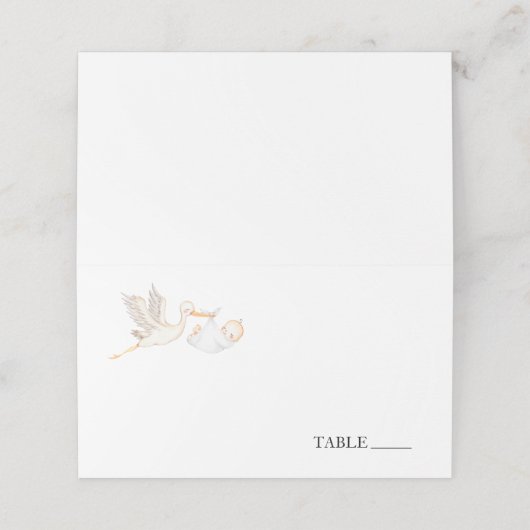 Baby shower naam winkel Plaats kaarten (Buitenkant ongevouwen)