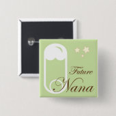 baby shower Nana Pin Vierkante Button 5,1 Cm (Voorkant /achterkant)