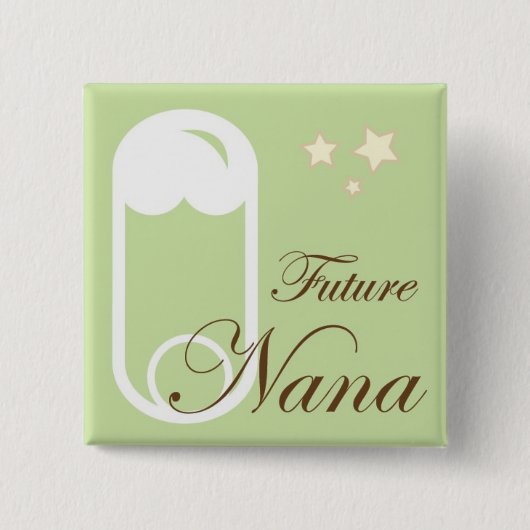 baby shower Nana Pin Vierkante Button 5,1 Cm (Voorkant)