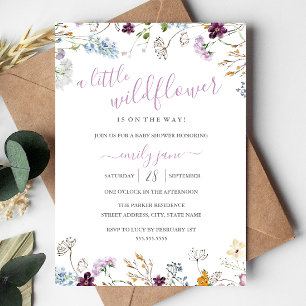 Baby shower Natuur van wilde bloemen Kaart