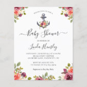 Baby shower Nautical Anchor Floral (Voorkant)