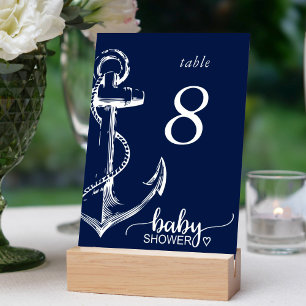 Baby shower Nautical Anchor Navy Blue Kaart