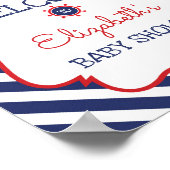 Baby shower nautique Affiche de bienvenue Marine D (Coin)