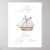 Baby shower nautique Ahoy Affiche de bienvenue (Devant)