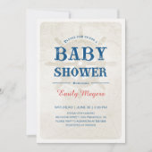 Baby shower nautique bleu marine Invitation (Devant)