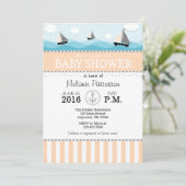 Baby shower nautique bleu Pêche Invitation (Debout devant)