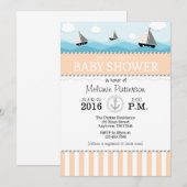Baby shower nautique bleu Pêche Invitation (Devant / Derrière)