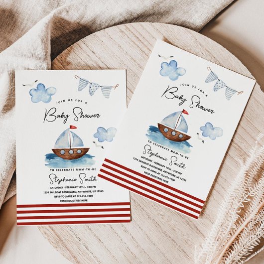 Baby shower nautique Boy Invitation