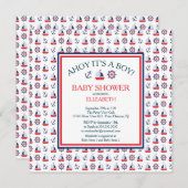 Baby shower Nautique de voile moderne Invitation (Devant / Derrière)