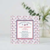 Baby shower Nautique de voile moderne Invitation (Debout devant)