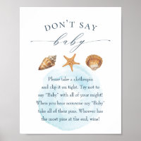 Baby shower nautique "Don't Say Baby" Poster du je