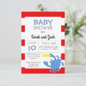 Baby shower nautique du crabe bleu Invitation (Debout devant)