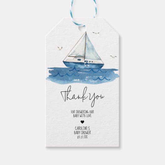 Baby shower nautique Favoriser les étiquettes (Devant)