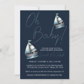Baby shower nautique Invitation (Devant)
