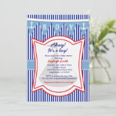Baby shower nautique Invitation Ancre de voile (Debout devant)