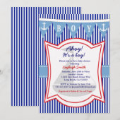 Baby shower nautique Invitation Ancre de voile (Devant / Derrière)
