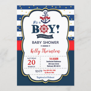 Baby shower nautique Invitation garçon