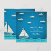 Baby shower nautique Invitation ~ Garçons (Devant / Derrière)