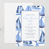 Baby shower nautique Invitation Pour Un Garçon (Devant / Derrière)