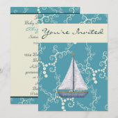 Baby shower nautique Invitations pour garçons (Devant / Derrière)