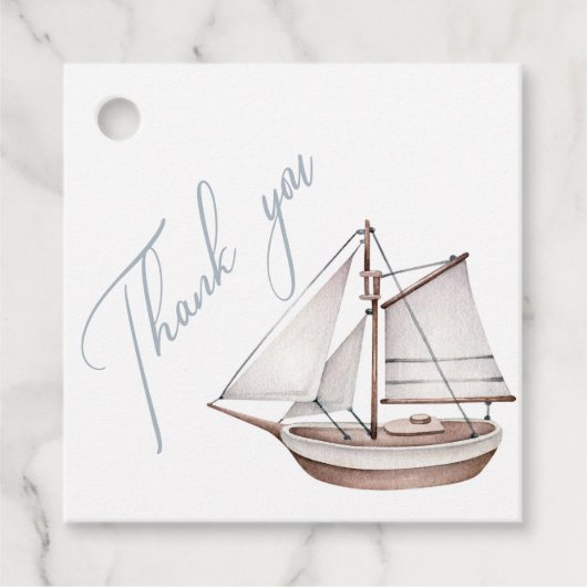 Baby shower nautique Merci Favoriser les étiquette (Devant)