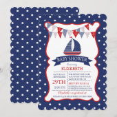 Baby shower nautique moderne Invitation (Devant / Derrière)
