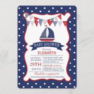 Baby shower nautique moderne Invitation