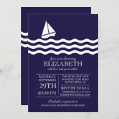 Baby shower nautique moderne Invitation (Devant / Derrière)