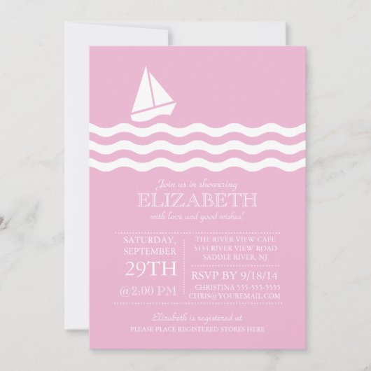 Baby shower nautique moderne Invitation (Devant)